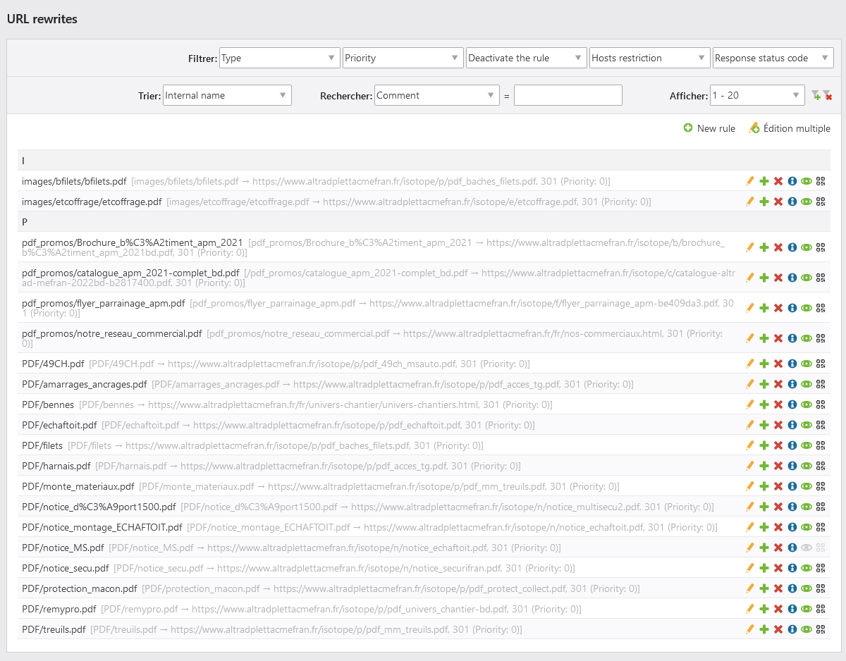 Module de redirections sur Contao