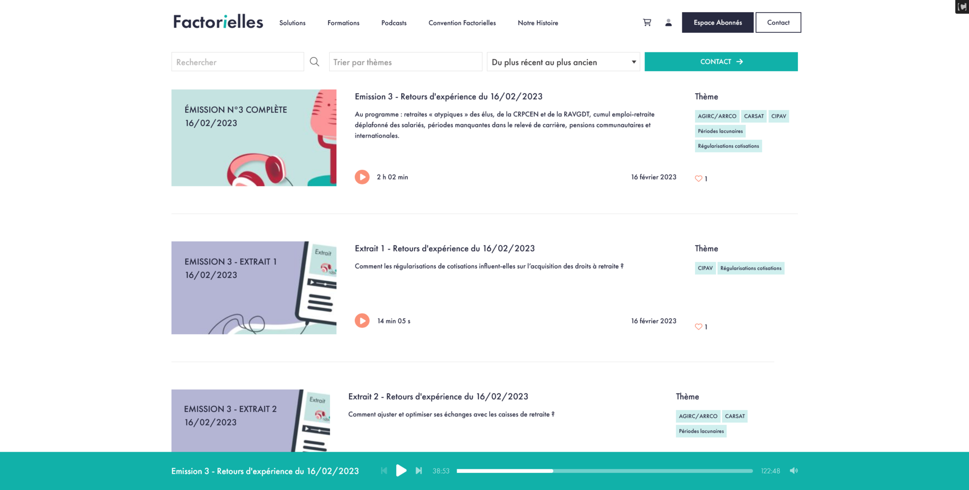 Liste et lecture de podcasts avec Smartgear