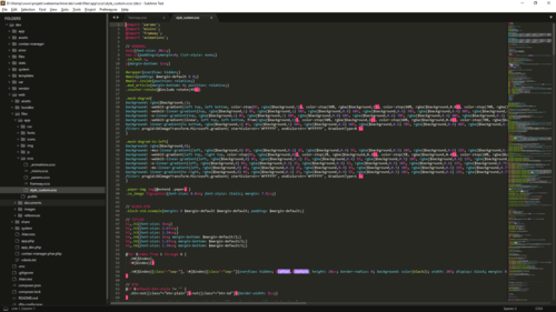 Exemple d'interface de code sous Sublime Text 3